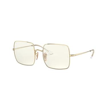 Imagem de Ray-Ban Óculos de sol feminino Rb1971 Square Evolve fotocromático, Fotocromático dourado/transparente a cinza, 54 mm