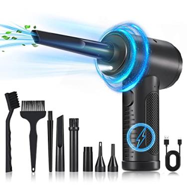 Imagem de Compressed Air Duster, Keyboard Cleaner - Replace Compressed Canned Air - Portable Electric Air Duster Reusable Rechargeable Air Blower for Computer Keyboard Electronics Pet House - 91000RPM / 7500mAh
