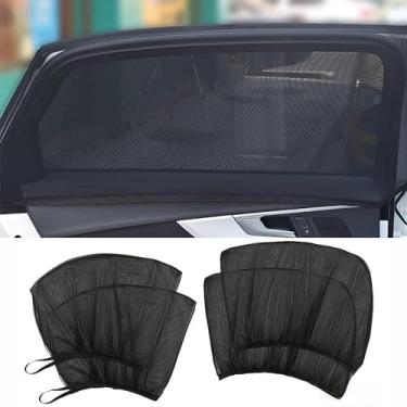 Imagem de 4 peças de telas premium para janela de carro, persianas dianteiras e traseiras para máxima proteção solar e conforto de acampamento