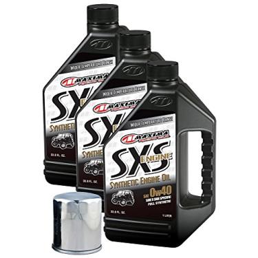 Imagem de MaxHiflo SXSSEOCK003 SXS Kit de troca de óleo de motor totalmente sintético lateral x lateral para Yamaha Rhino 450/660, 3 L