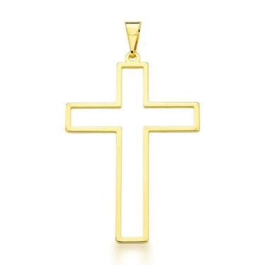 Imagem de Pingente Crucifixo Vazado Banhado Ouro 18k - Atraktiva Jóias
