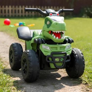 Imagem de Quadriciclo Elétrico Infantil 6V Dinossauro Rex Carro Elétrico Carrinh