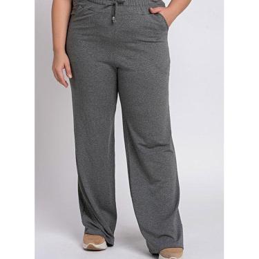 Imagem de Calça Feminina Plus Size Pantalona Moletinho Bolsos  - Serena-Feminino