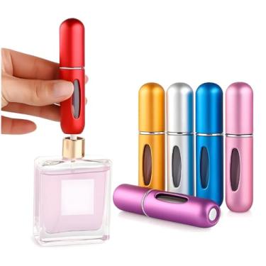 Imagem de Frascos Recarregáveis de Perfume 5ml – Atomizador Spray Portátil para Viagem e Bolsa, Cores Sortidas.