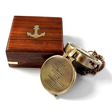 Imagem de KRAFTBAZAR I am Your Anchor, Faithful, Strength Bússola gravada, ideias de presente de confirmação, presentes de batismo.