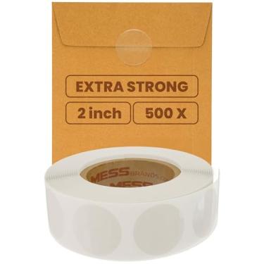 Imagem de Selos de correspondência em forma de bolacha transparente círculos redondos de 5 cm (500) / adesivo selante de aba envelope pontos melhor adesivo do que fitas de correio. Etiqueta de vedação forte transparente não perfurada da MESS