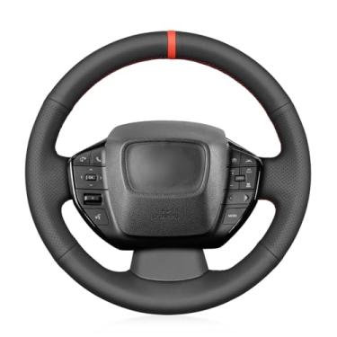 Imagem de MEWANT Capas de volante para Toyota Prius VI (XW60) / Prius Prime / bZ4X / Subaru Solterra 2023-2024 envoltório de direção de carro costurado à mão