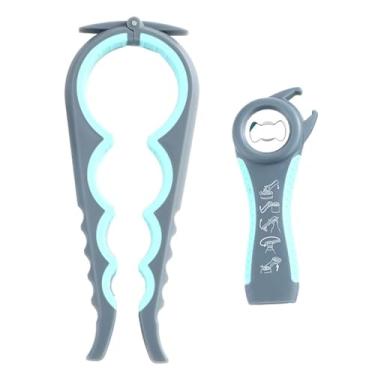 Imagem de Abridor de frascos e abridor de latas para mãos fracas, abridor de latas 4 em 1 e abridor de garrafas 5 em 1