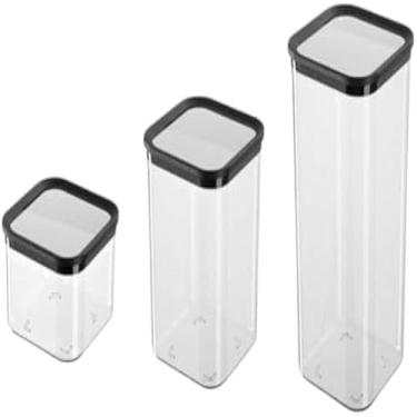 Imagem de Potes plasticos para armazenar alimentos frescos, com tampa hermetica, coloridos, organizados, praticos, grandes, resistentes,3 unidades - Cores sortidas