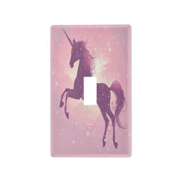 Imagem de Wassud Placa de cobertura para interruptor de luz, elegante, capa decorativa de cavalo, placa de parede para tomadas elétricas, interruptor único 11 x 6 cm