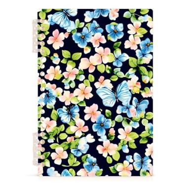 Imagem de Burbuja Caderno de borboletas Little Flowers, papel pautado universitário A5 com 60 folhas, fichário para escritório, 1 pacote