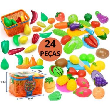 Imagem de Comidinhas De Brinquedo HORTIFRUTI Cesta Com Frutas E Legumes Infantil