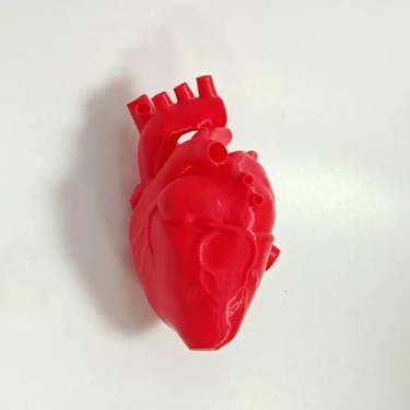 Imagem de LuckyVin Modelo de coração impresso em 3D realista com rede vascular - decoração gótica escura, perfeita para enfeite de árvore de Natal (vermelho)