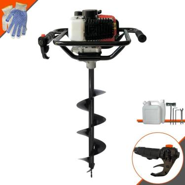 Imagem de Perfurador de Solo Trado Motorizado Vant VPS52 À Gasolina 2T 52cc 2HP 6.500rpm Alta Performance + Broca 80x20cm Para Elevação de Cercas