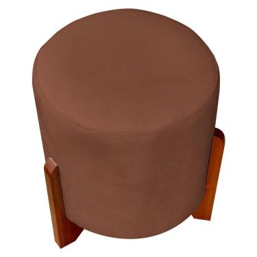 Imagem de Kit 2 Puffs Decorativo Redondo Confortável Para Sala Quarto Penteadeira Eloah Suede