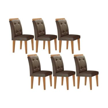 Imagem de Kit 2 Cadeiras Sala Jantar Imperatriz 6 Un Capuccino-suede Capuccino - Rufato