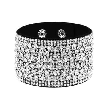Imagem de Pulseira de punho Boho com strass, ajustável, em camadas, empilhável, joias de pulso, acessórios de festa, presentes de amizade para mulheres, presentes de Natal, Dia dos Namorados, Medium, Latão, Sem