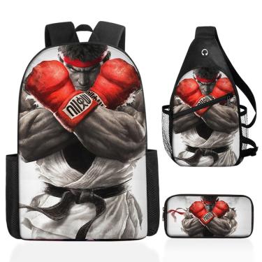 Imagem de Conjunto de mochilas Akumas School, 3 peças com bolsa de ombro e estojo para lápis