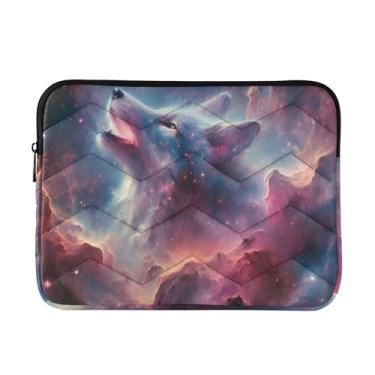 Imagem de Capa acolchoada para laptop, nebulosa, lobo uivante, à prova de choque, capa protetora para notebook de 13 polegadas