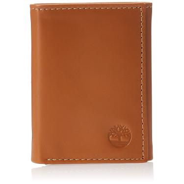 Imagem de Carteira masculina Timberland de couro dobrável com porta-documento, Tan (Cloudy), tamanho único