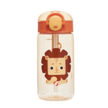 Imagem de Garrafa Infantil Tritan Com Canudo Silicone Antivazamento - Kouii, Leã