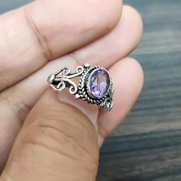 Imagem de 1 anel boêmio feminino imitação ametista prata antiga roxo strass anéis, 8, Metal, Strass
