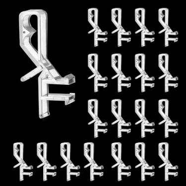 Imagem de Clipes de sanefa para persianas, clipes ocultos de plástico transparente de 4,5 cm fáceis de instalar, clipes de sanefa cega duráveis, fixação forte, ajuste seguro para janelas e sanefas de madeira