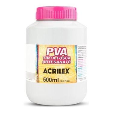 Imagem de Tinta PVA Cores Fosca Para Artesanato 500 ml Acrilex Branca
