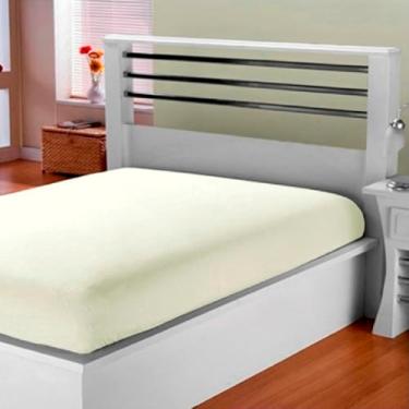 Imagem de LM Detona, Lençol De Cama Casal Avulso Com Elástico Algodão 150 Fios Cor:Palha