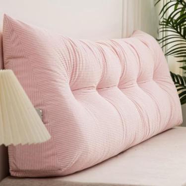 Imagem de CYTJHMD Travesseiro de cabeceira com cunha para descanso de cama, descanso de cama, almofada triangular para sentar na cama, suporte de posicionamento do encosto, travesseiro longo para sofá-cama