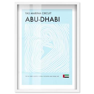 Imagem de Pôster Abu-Dhabi Circuit Shadowbox Print Formula 1 por Notoriart, moldura branca, 28 x 40 cm