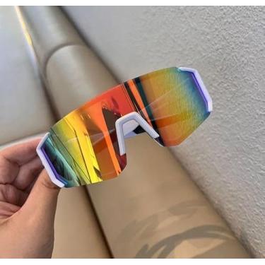 Imagem de Óculos de Ciclismo à Prova de Vento Areia Óculos de Sol Unissex ao Ar Livre Montanhismo Estrada Mountain Bike Bicicleta UV400 (Amarelo com Hastes Brancas)