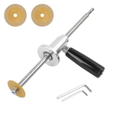 Imagem de TRUTOPWAY Cortador de tubo de PVC interno - Cortador de tubo interno com roda de grão de diamante, escala de profundidade de corte ajustável de 17 cm, serve para tubos de 1/5.1 cm a 20.3 cm, haste