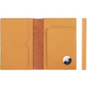 Imagem de STAR VISTA Porta-passaporte de viagem de couro Albatross, design minimalista, capa de couro de flor integral para homens e mulheres - Carteira fina para passaporte, dobrável, bloqueio RFID, AirTag de