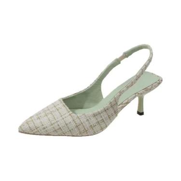 Imagem de Sandálias De Salto Alto Com Bico Fino Para Mulheres Designer Slingback