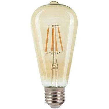 Imagem de Lâmpada Led Filam St64 4w Autovolt E-27 2000k âmbar - Blumenau Ilumina