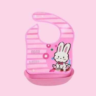 Imagem de Babador Infantil Impermeável com Bolso Cata Pega Migalhas Bebê fofo Pl