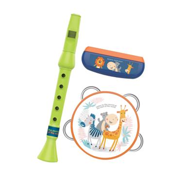 Imagem de Kit Bandinha Brink+ Instrumentos Flauta Pandeiro Gaita Multicor