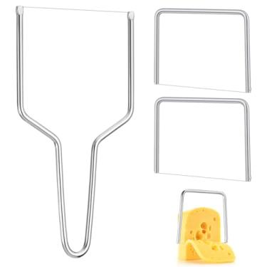 Imagem de Cortador de queijo com 3 peças, cortador de queijo, aço inoxidável, bloco de manteiga, cortador de manteiga (1 tipo Y e 2 tipo U)