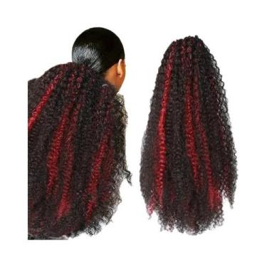 Imagem de Peruca Sintética Longa E Volumosa Com Rabo De Cavalo E Cordão Para Cac