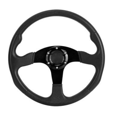 Imagem de Luqeeg Universal 14 "carro de Corrida Esporte Volante Prato Profundo Atualizado Deriva Volante Vermelho para a Maioria Dos Veículos (Preto)