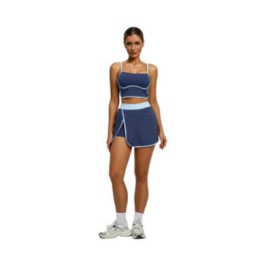 Imagem de Conjunto Esportivo Feminino Com Top Cropped Almofadado E Saia Com Bols