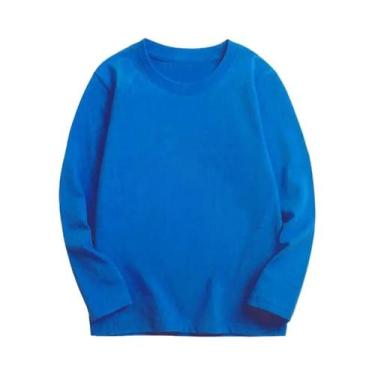Imagem de Camisetas De Algodão De Manga Longa Em 7 Cores Para Crianças Meninos E