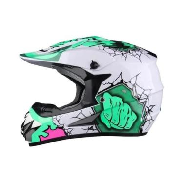 Imagem de Capacete De Motocicleta Profissional Off-road DOT Para Adultos E Crian