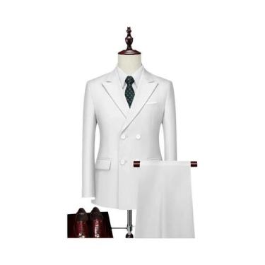 Imagem de Terno Masculino Casual De Negócios Transpassado De Duas Peças Com Calç
