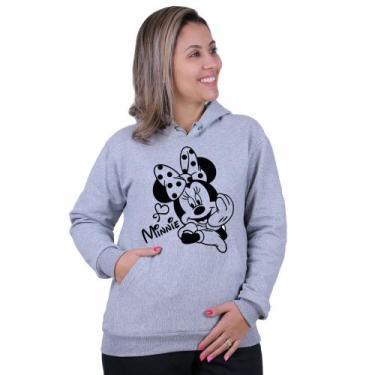 Imagem de Blusa Moletom Minnie Da Disney Adulto E Infantil Lançamento, Cinza, 14