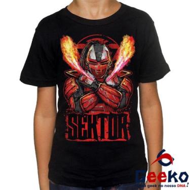 Imagem de Camiseta Infantil Sektor 100% Algodão Mortal Kombat Geeko, Preto, 4
