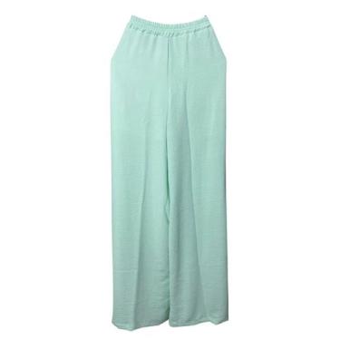 Imagem de Calça Pantalona Duna - Yanni Moda, Azul turquesa, M