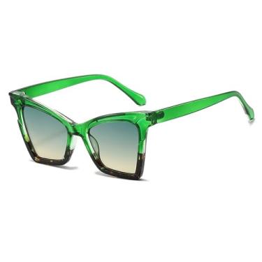 Imagem de Óculos de Sol UV400 - Olho de Gato Degradê em Gelatina para Homens e Mulheres, Esportivos, ao Ar Livre, Corrida e Ciclismo, Verde