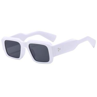 Imagem de Óculos de Sol UV400 - Lentes Jelly Color com Rebites e Hastes Largas para Homens e Mulheres, Ideais para Esportes ao Ar Livre, Corrida e Ciclismo, Branco
